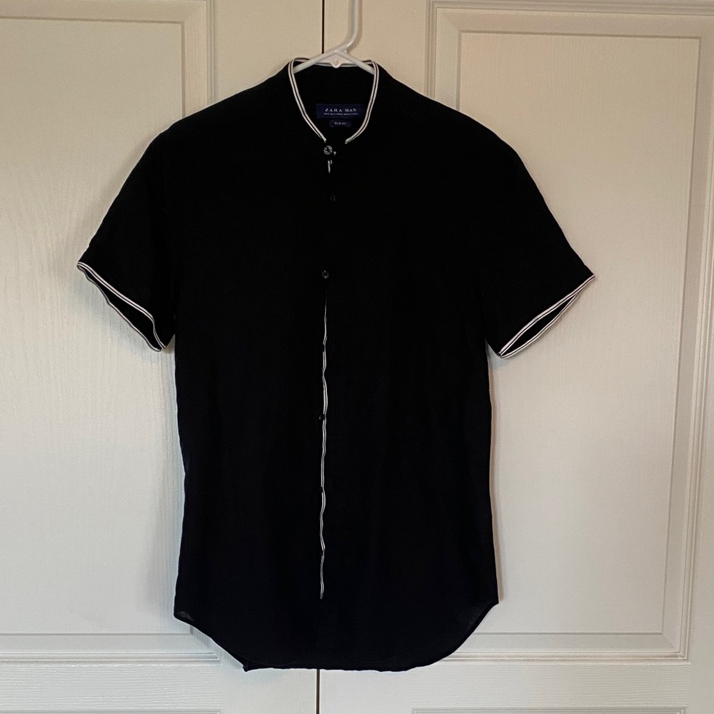 Zara Men's Black Button-Down Shirt